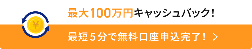 最大100万円キャッシュバック！最短5分で無料口座申込完了！